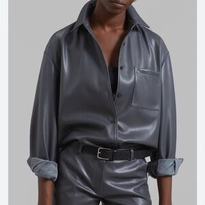 The Frankie Shop chrissie faux leather shirt